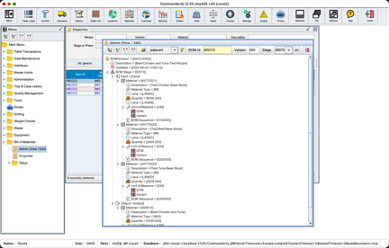 Bill of Materials Interface Log